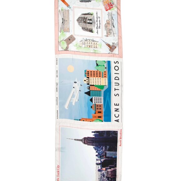 Rare Acne Studios Silk Print Scarf in Pristine Condition with Dust Bag - Picture 2 of 3